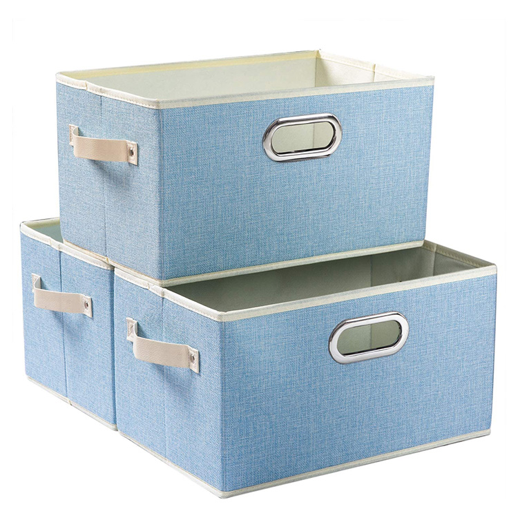 Boutique blue fabric storage box (4)