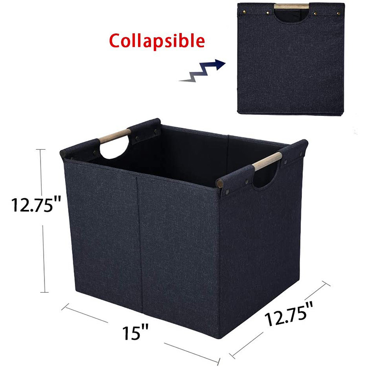 Extra large black fabric storage box Storage Bins Wholesale