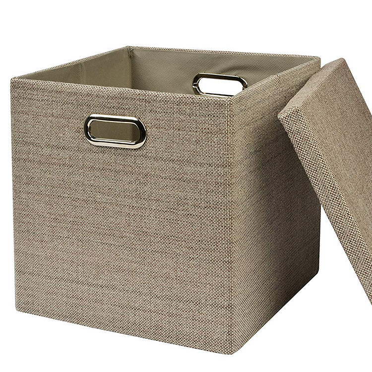 Foldable heavy duty burlap storage box Storage Bins Wholesale