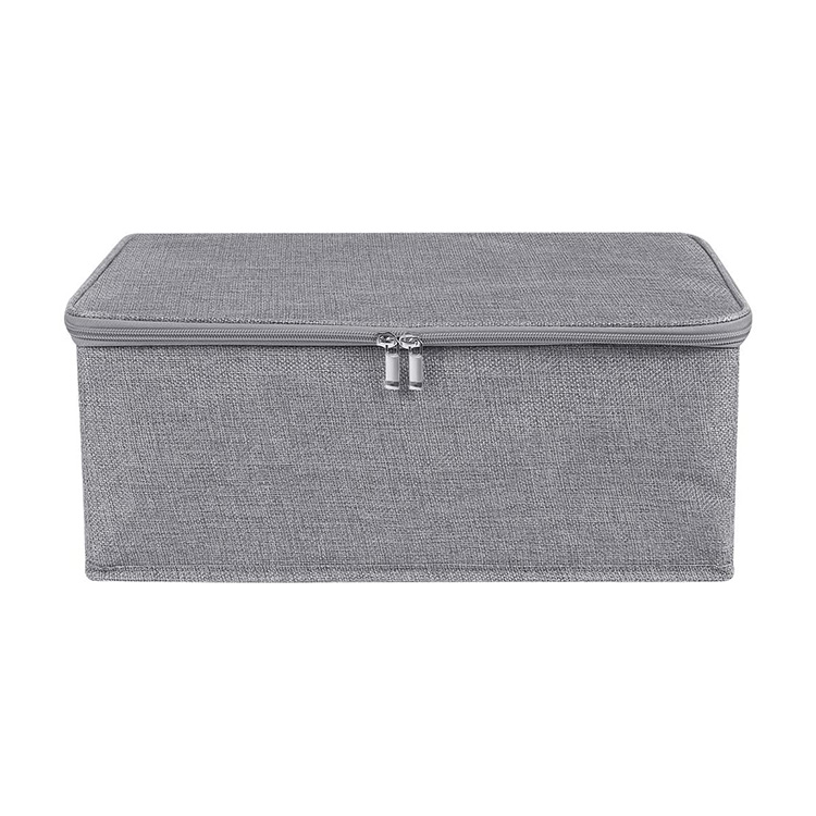 Grey zipper fabric storage box Storage Bins Wholesale