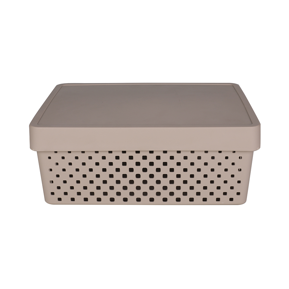 Brown household storage plastic basket Storage Bins Wholesale